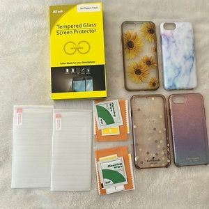 Bundle of IPhone SE cases and screen protector